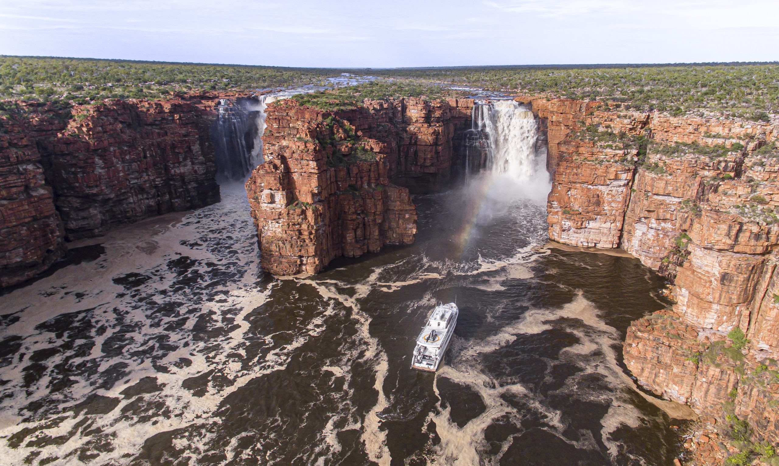 True North luxury Cruises at Kimberley Waterfalls