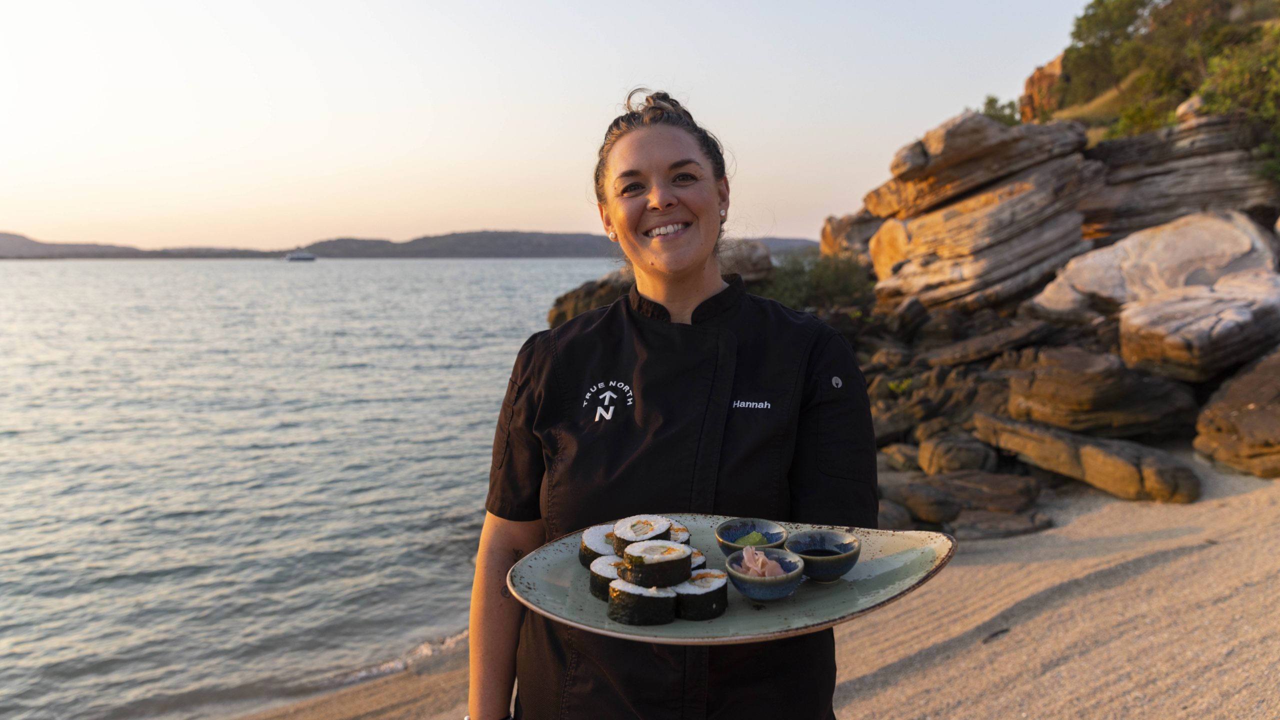Heli-picnic dining experience with True North featuring gourmet seafood